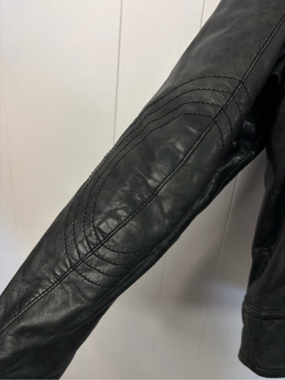 TRS by Torras Men’s Moto Bomber Soft Leather Jacket Gray SIZE USA size 42 Large - Picture 7 of 14